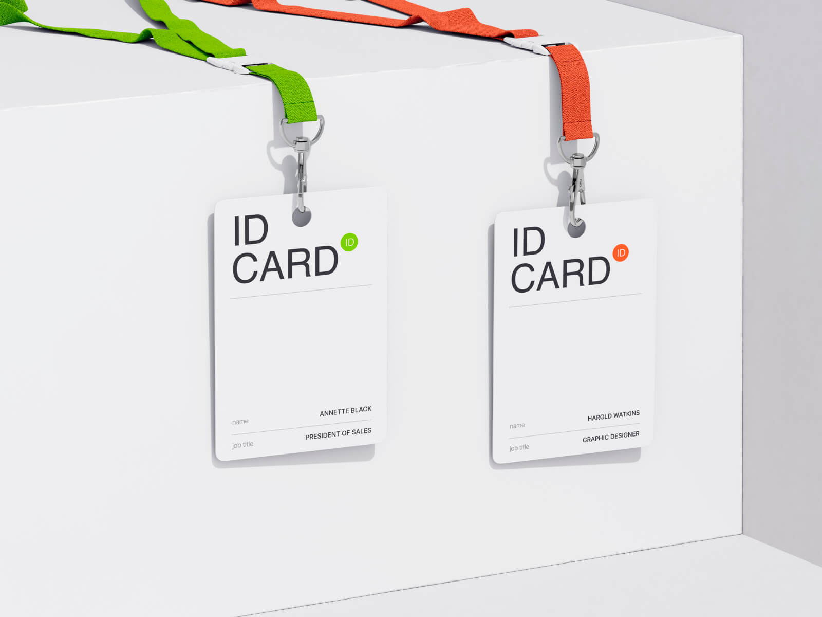 Free 2 ID Cards Mockup
