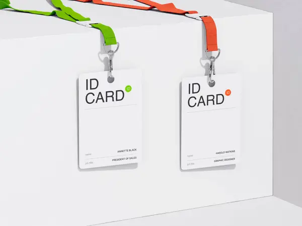 Free 2 ID Cards Mockup