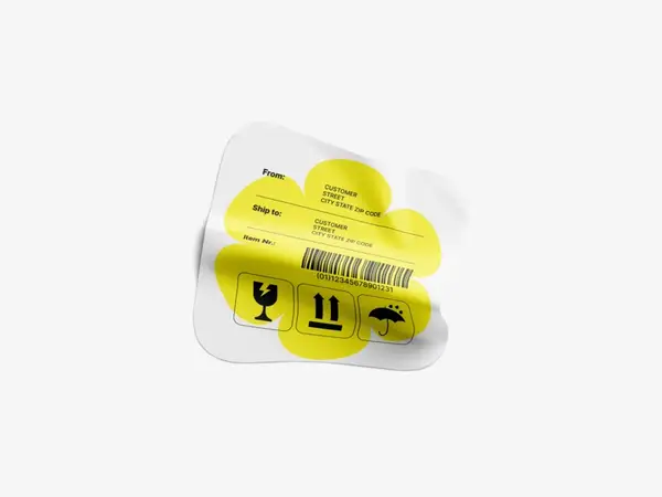 Glossy Sticker Mockup, Scene 35