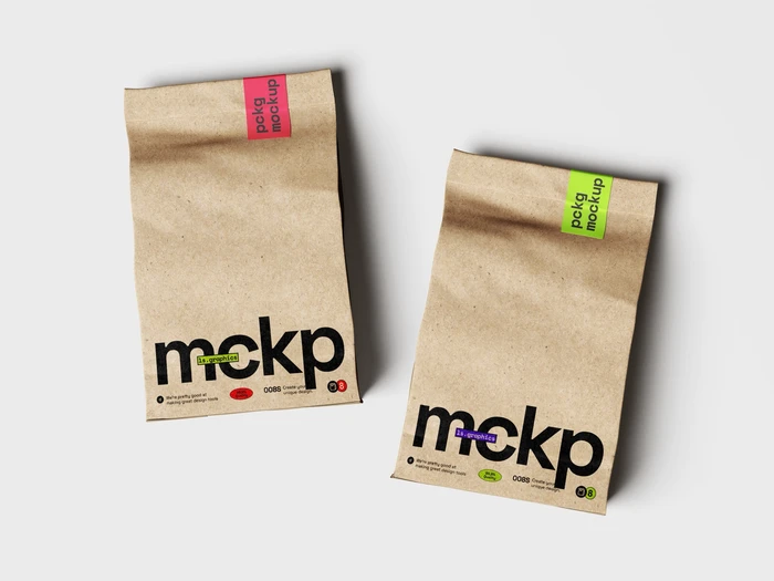 Paper Food Package Mockup, Kraft, Scene 05