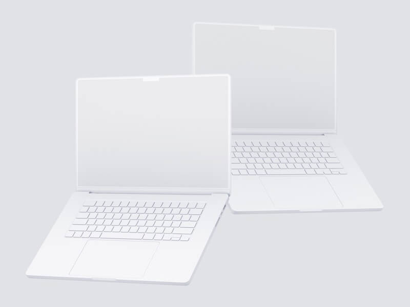 MacBook Pro 16 inch Clay Mockups, 11