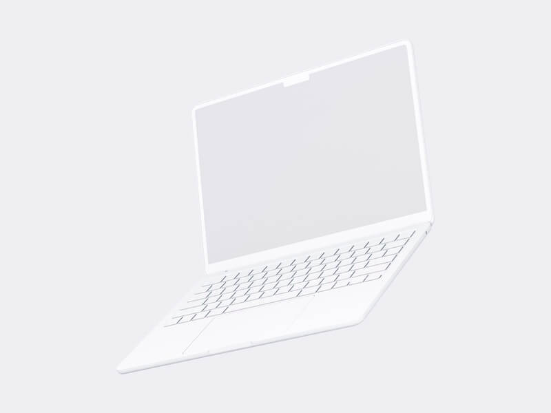 MacBook Air (M2) Clay Mockups, 12