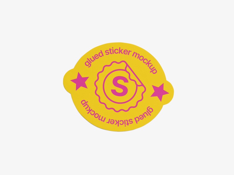 Glossy Sticker Mockup, Scene 03