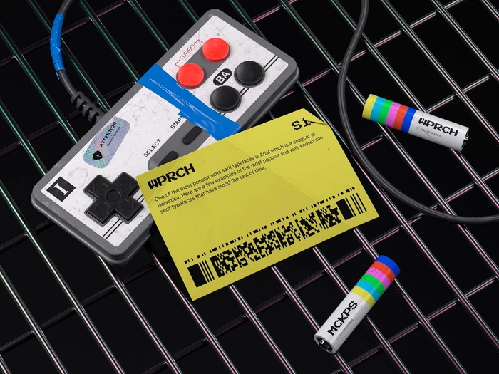 Bvge, Business Card Mockup, Gamepad and Batteries, EU, 13 1