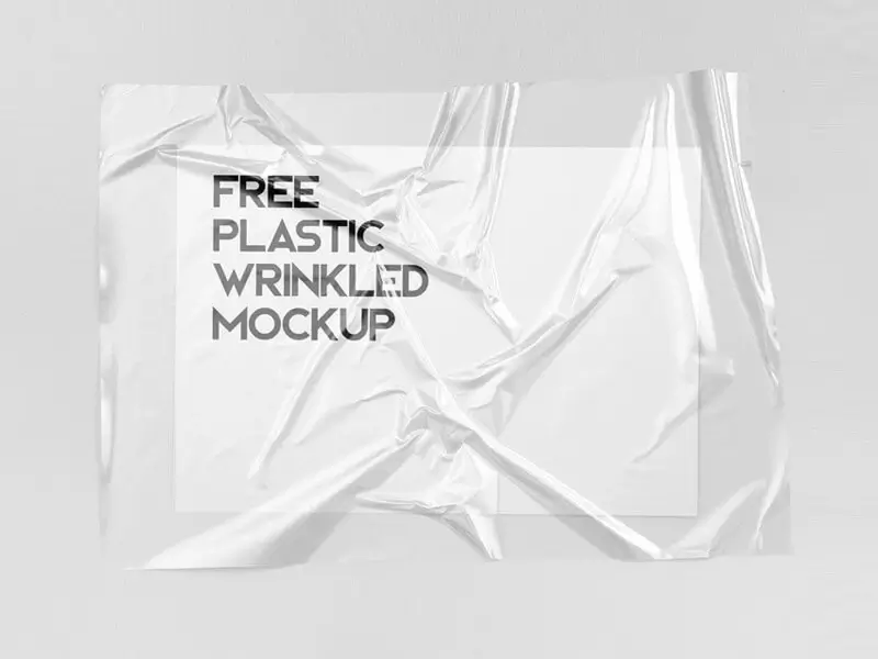 Free Plastic Wrinkled Reflections Mockup