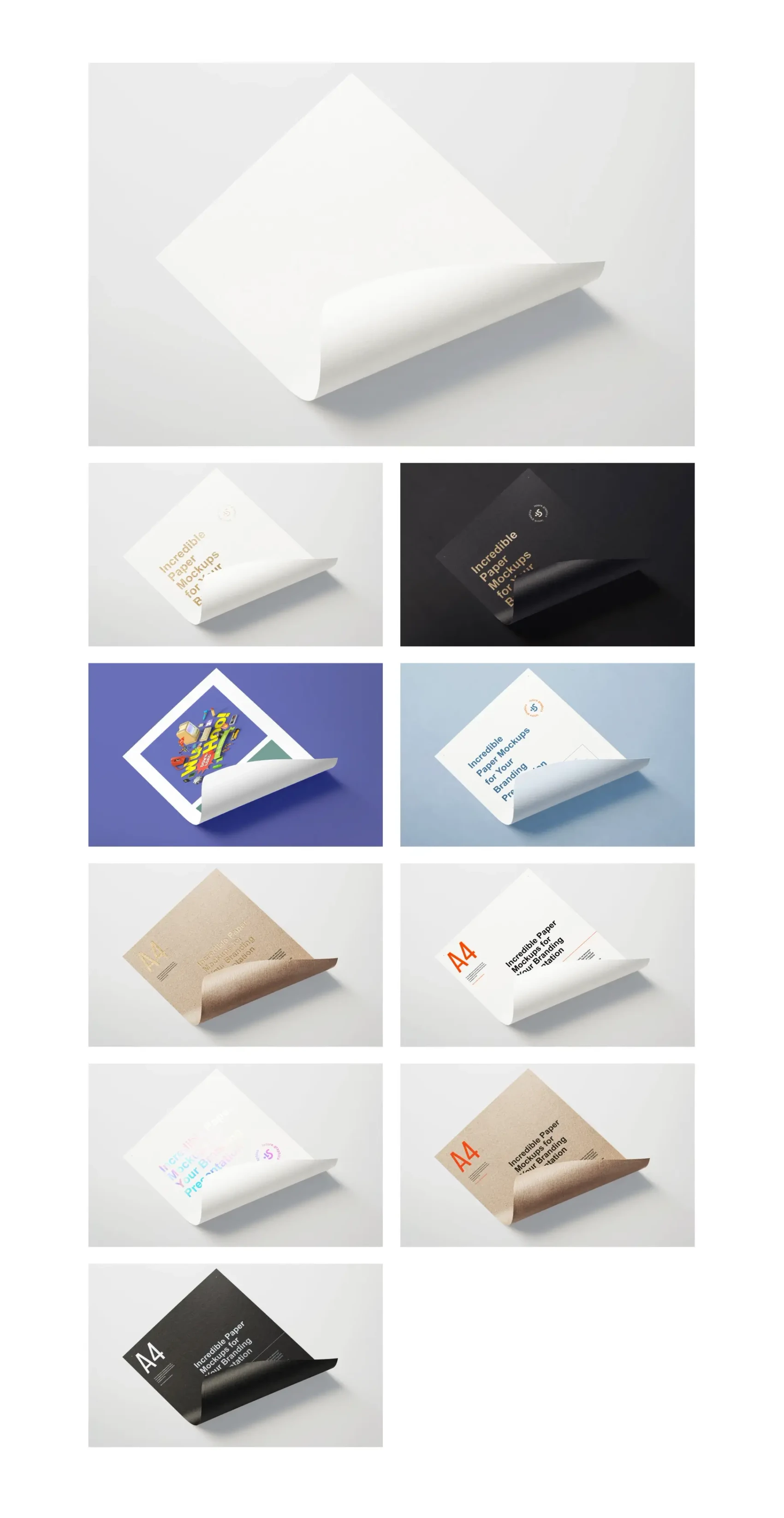 Paper Branding Mockups Bundle 7