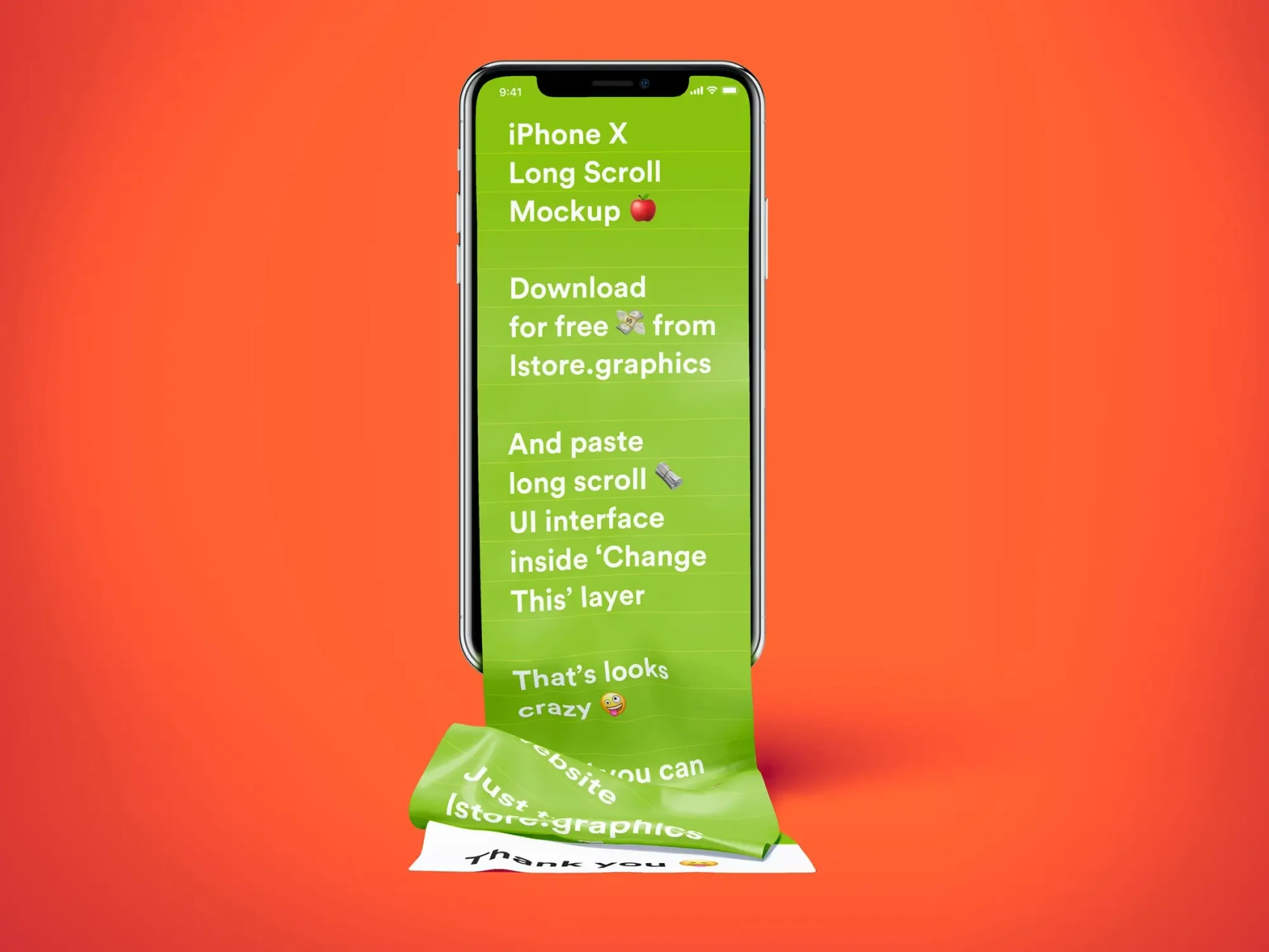 Free Long Scroll iPhone X Mockup 3