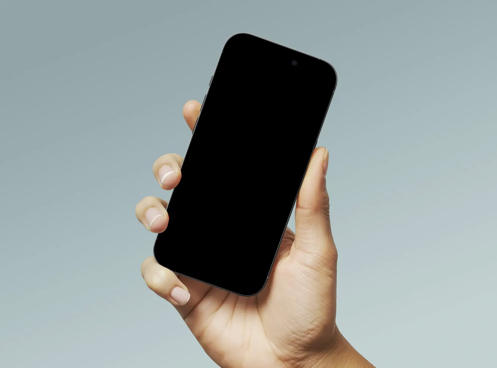 Free Hand Holding iPhone 16 Pro Mockup 2