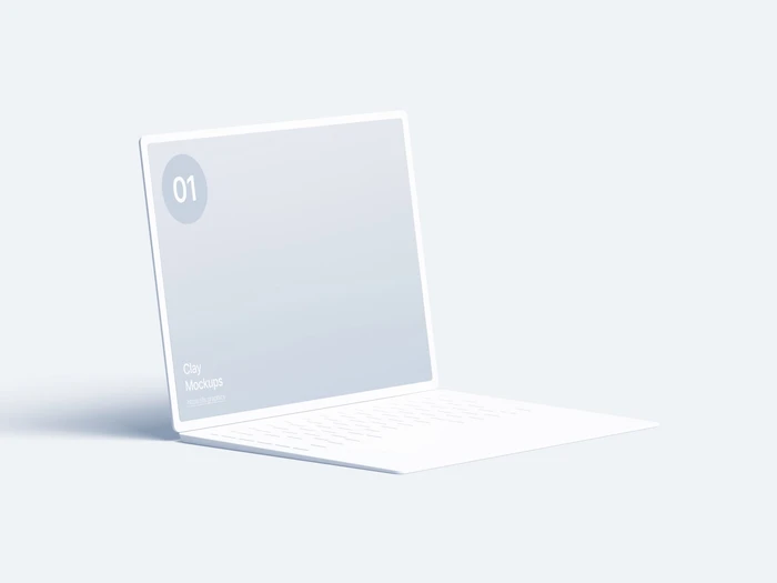 Laptop Clay Mockups, 02