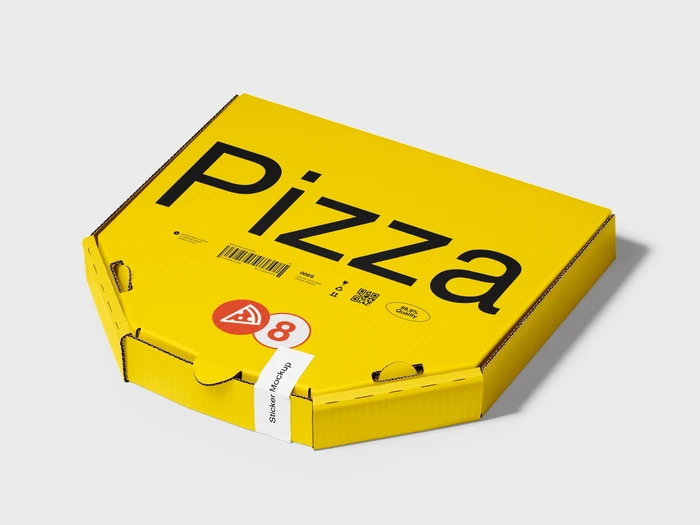 Pizza Box Mockup, Painted, Scene 01