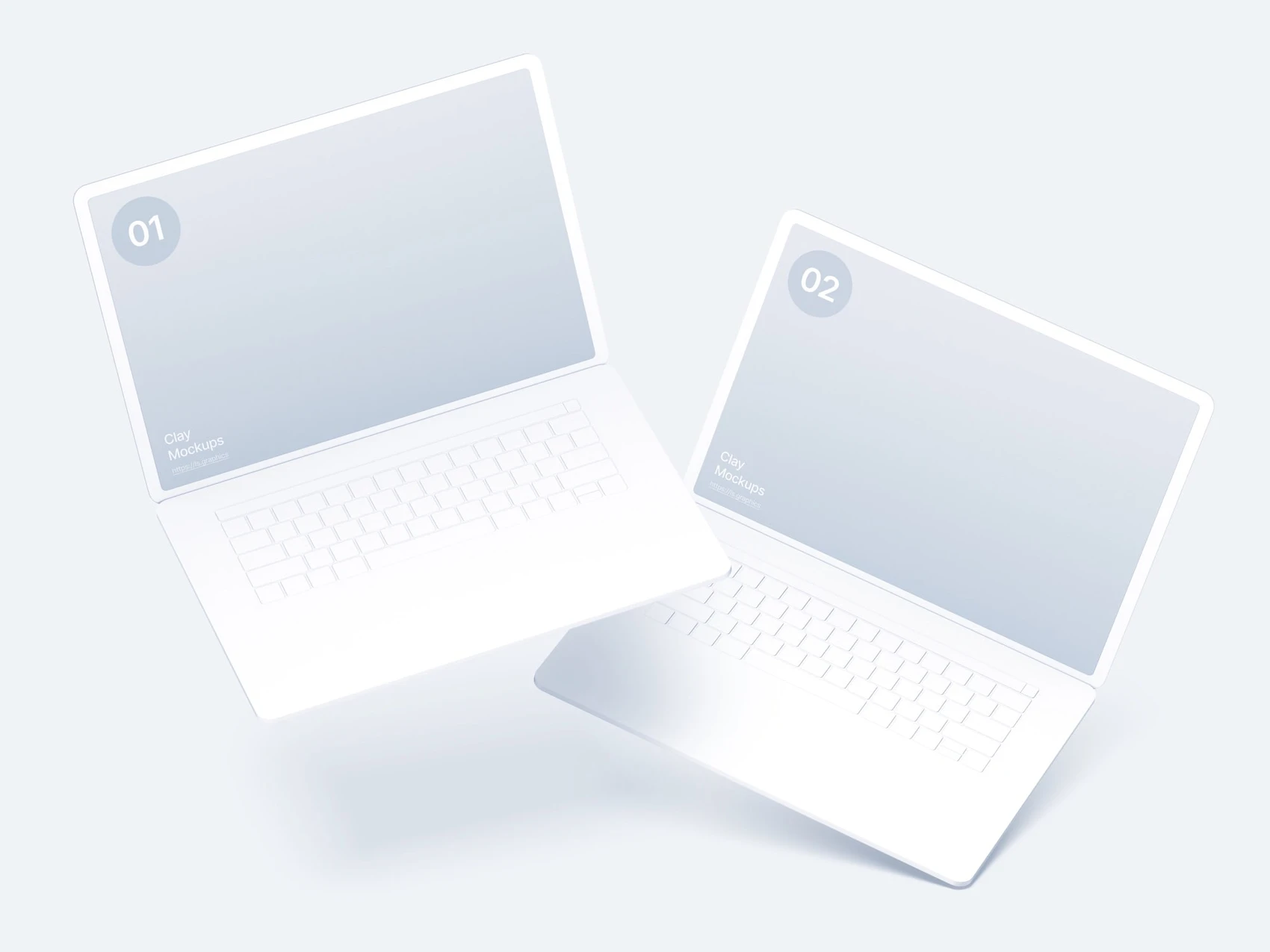 Laptop Clay Mockups, 09 1