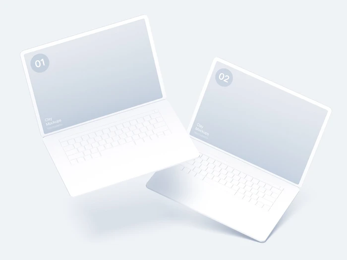 Laptop Clay Mockups, 09