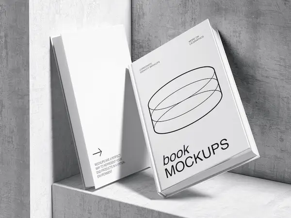 Qubus, Realistic Books Mockups and Concrete Textures, US, 12