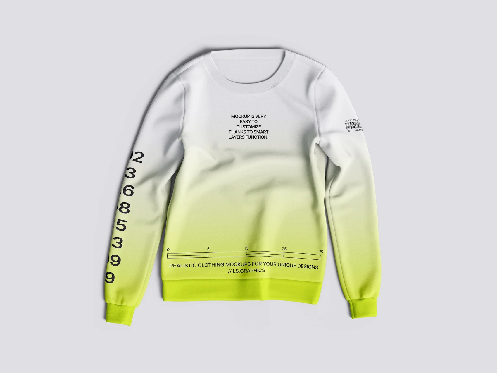 Sweatshirt top view mockup, 07 1