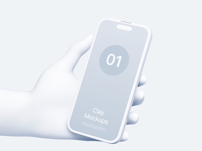 Hands Clay Mockups, 12