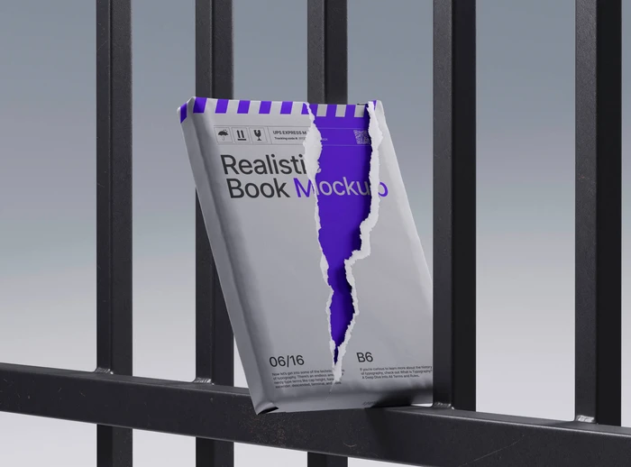 Free Torn Book Cover Mockup