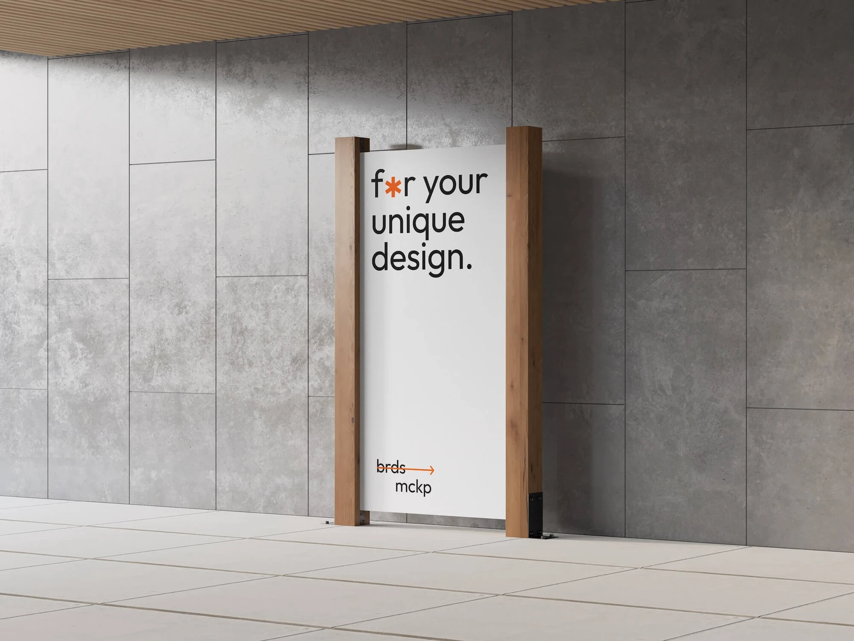 Wooden Frame Pylon Mockup, Environment, 18 1