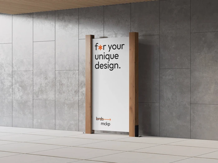 Wooden Frame Pylon Mockup, Environment, 18