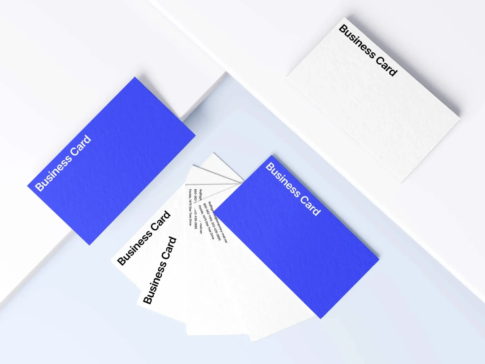 Free Top View Business Cards Mockup 1