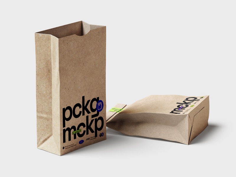 Paper Food Package Mockup, Kraft, Scene 04