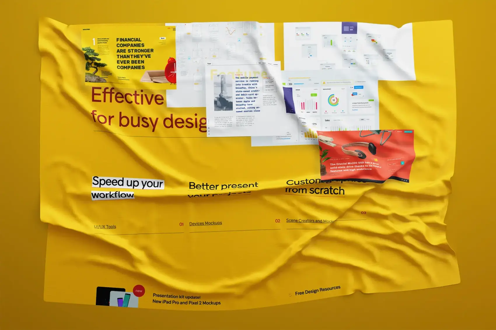 Free Fabric Wrinkled Mockup 2
