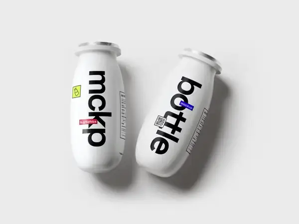 Yougurt Bottle Mockup, Scene 05