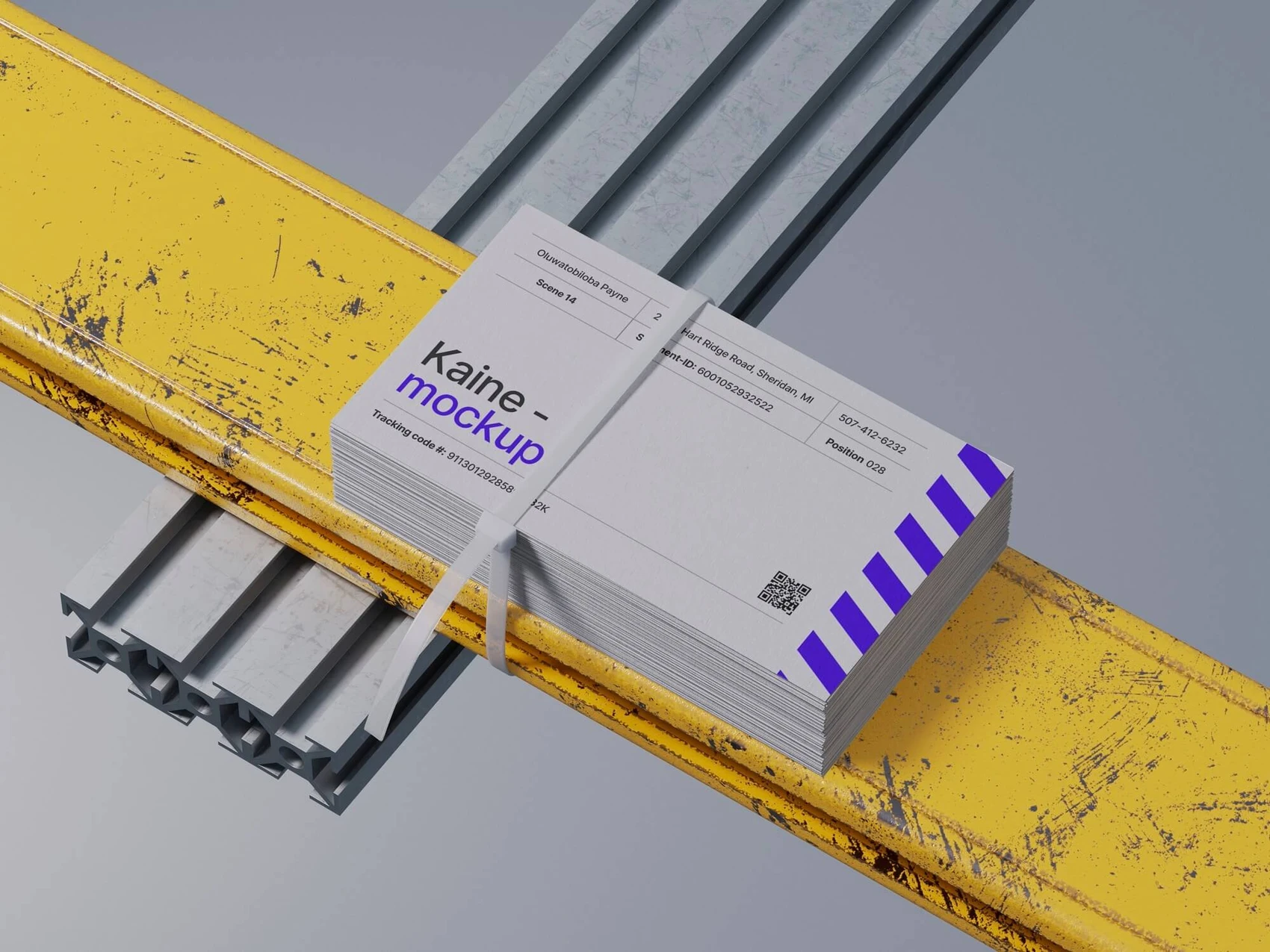 Kaine, Business Card Mockups in Industrial Setting, US, 14 1