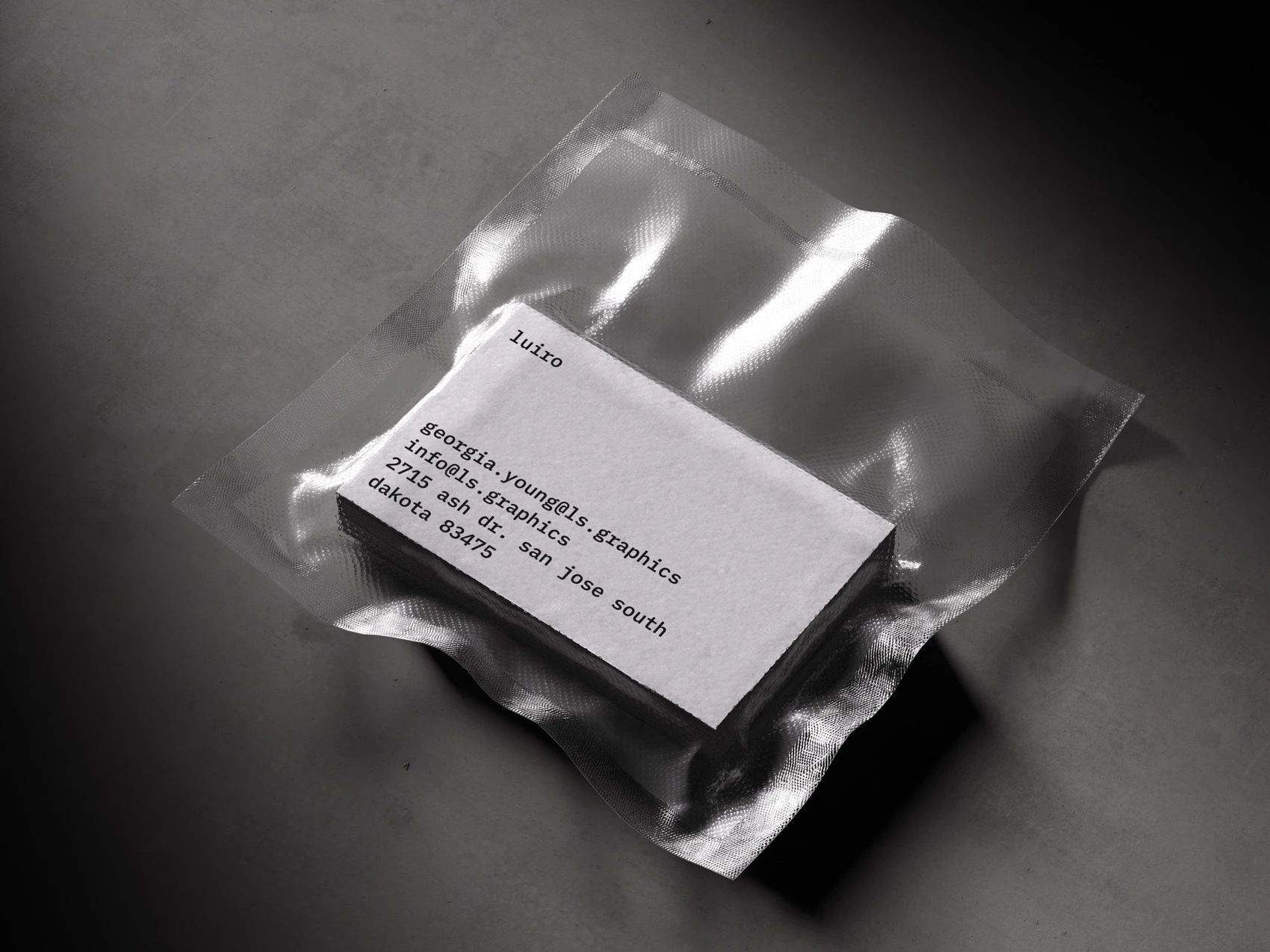Luiro, Photorealistic Business Card Mockups in Transparent Pouch, EU 14 1