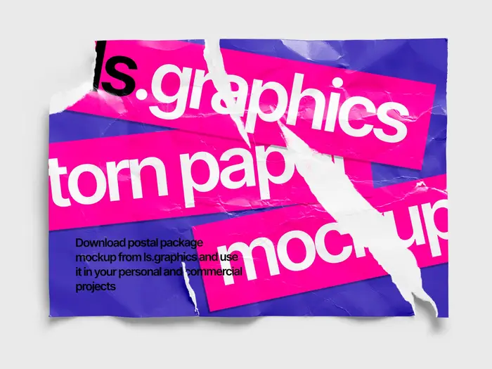Torn Glossy Poster Mockup, EU, 04