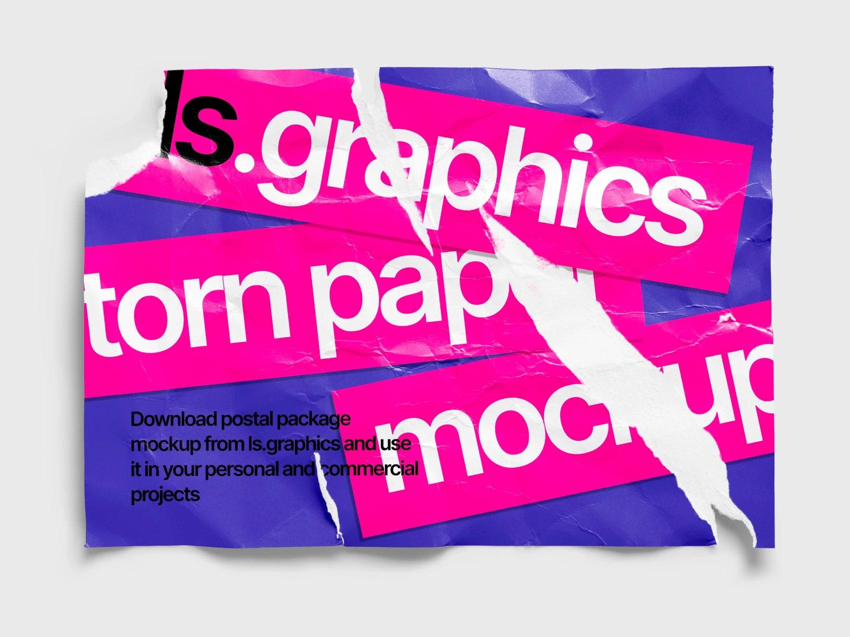Torn Glossy Poster Mockup, EU, 04 1