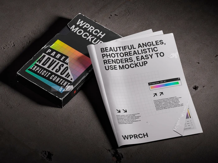 Bvge, Realistic Magazine Mockup and Package Mockup, EU, 16