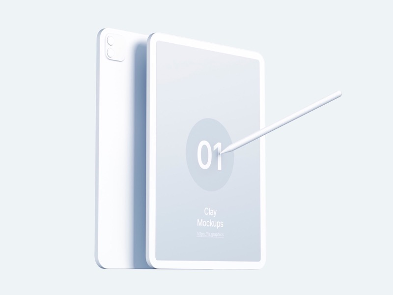 iPad Air Clay Mockups, 03