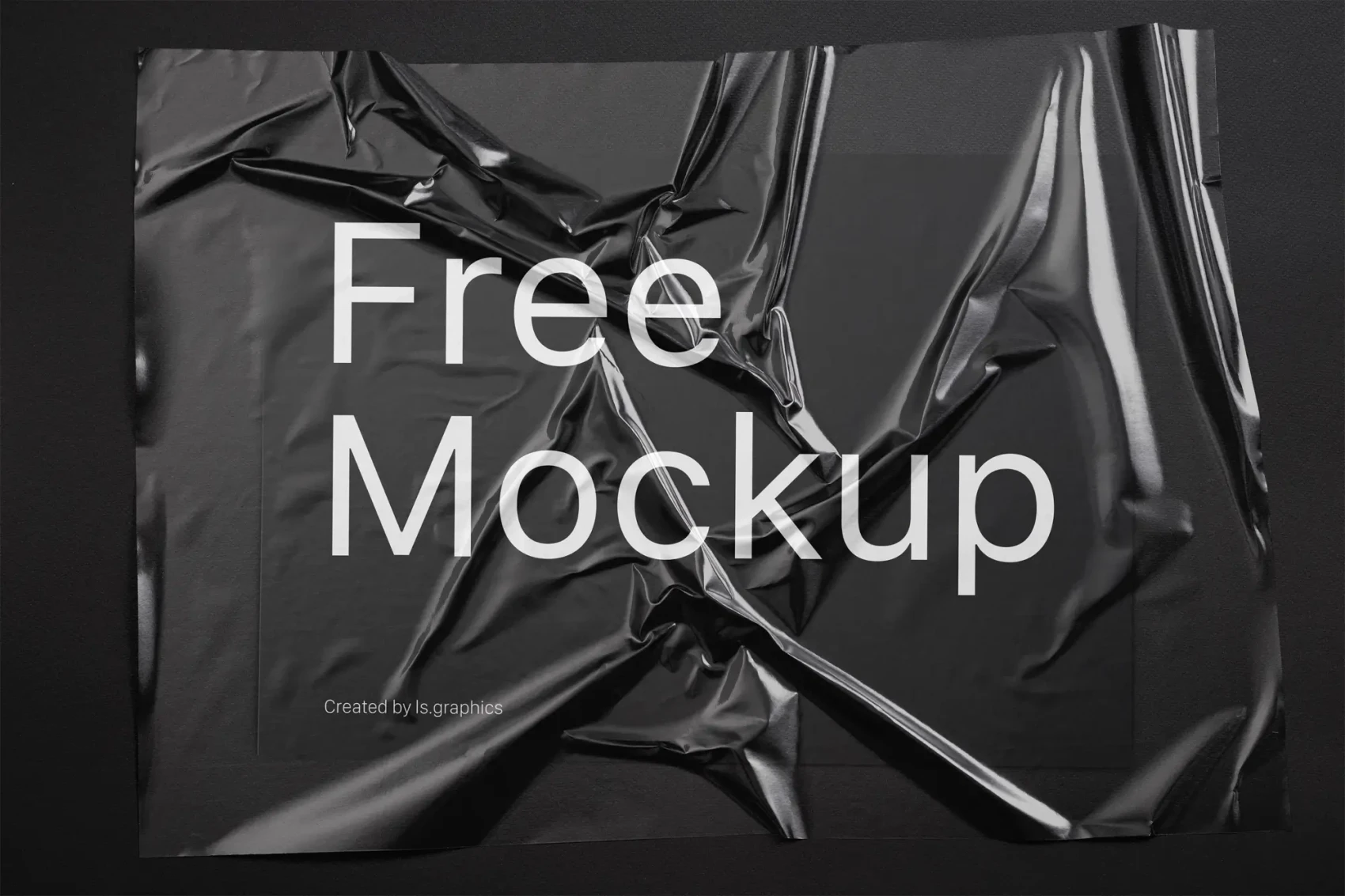 Free Plastic Wrinkled Reflections Mockup 3