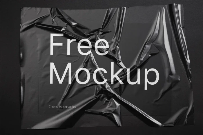 Free Plastic Wrinkled Reflections Mockup
