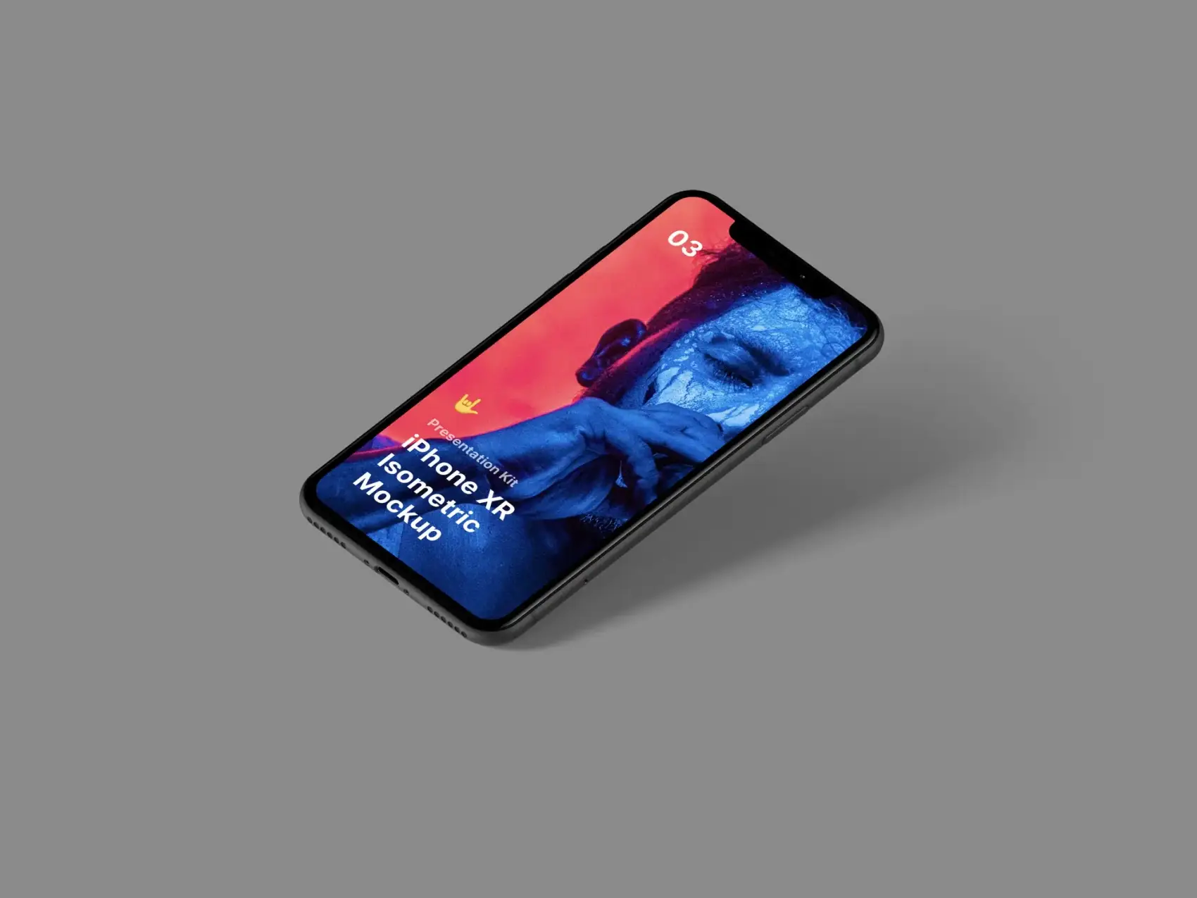 Free Isometric iPhone XR Mockup 3