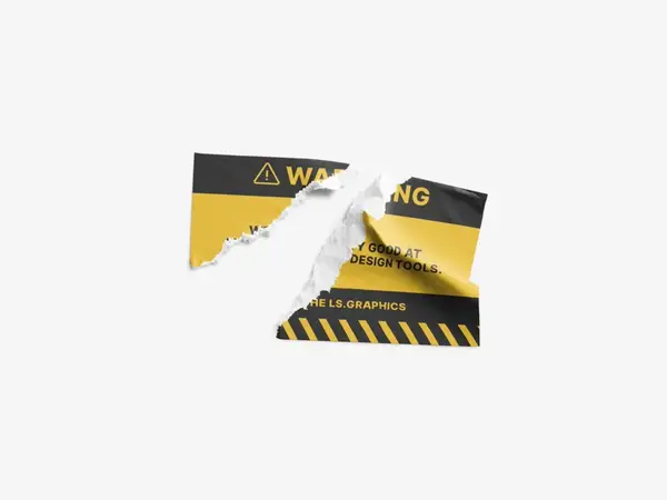 Torn Sticker Mockup, Scene 08