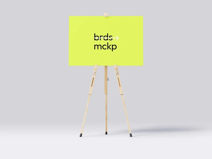 Realistic Sign Mockup Mounted on a Tripod, Isolated, 22