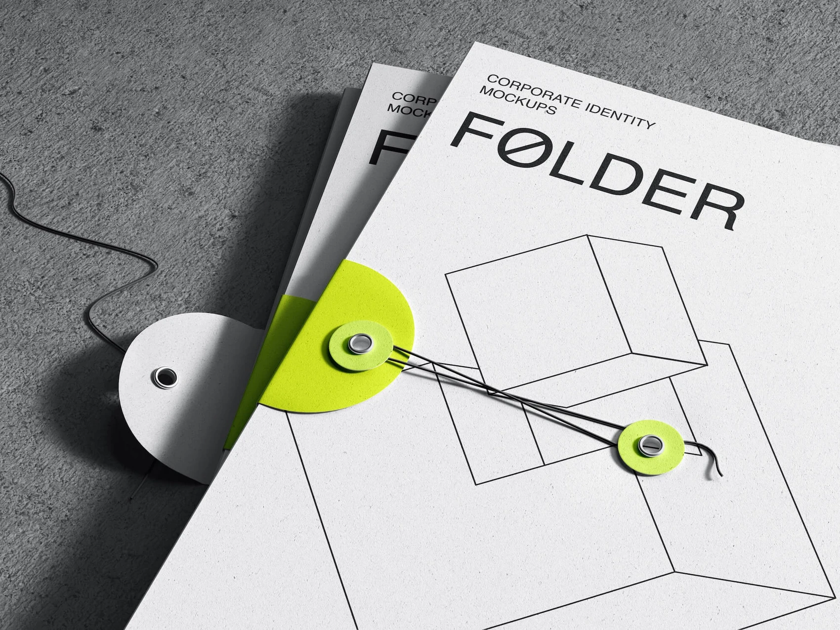 Qubus, Minimalistic String Folder Mockups, US, 17 1