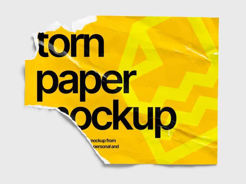 Torn Glossy Poster Mockup, US, 09