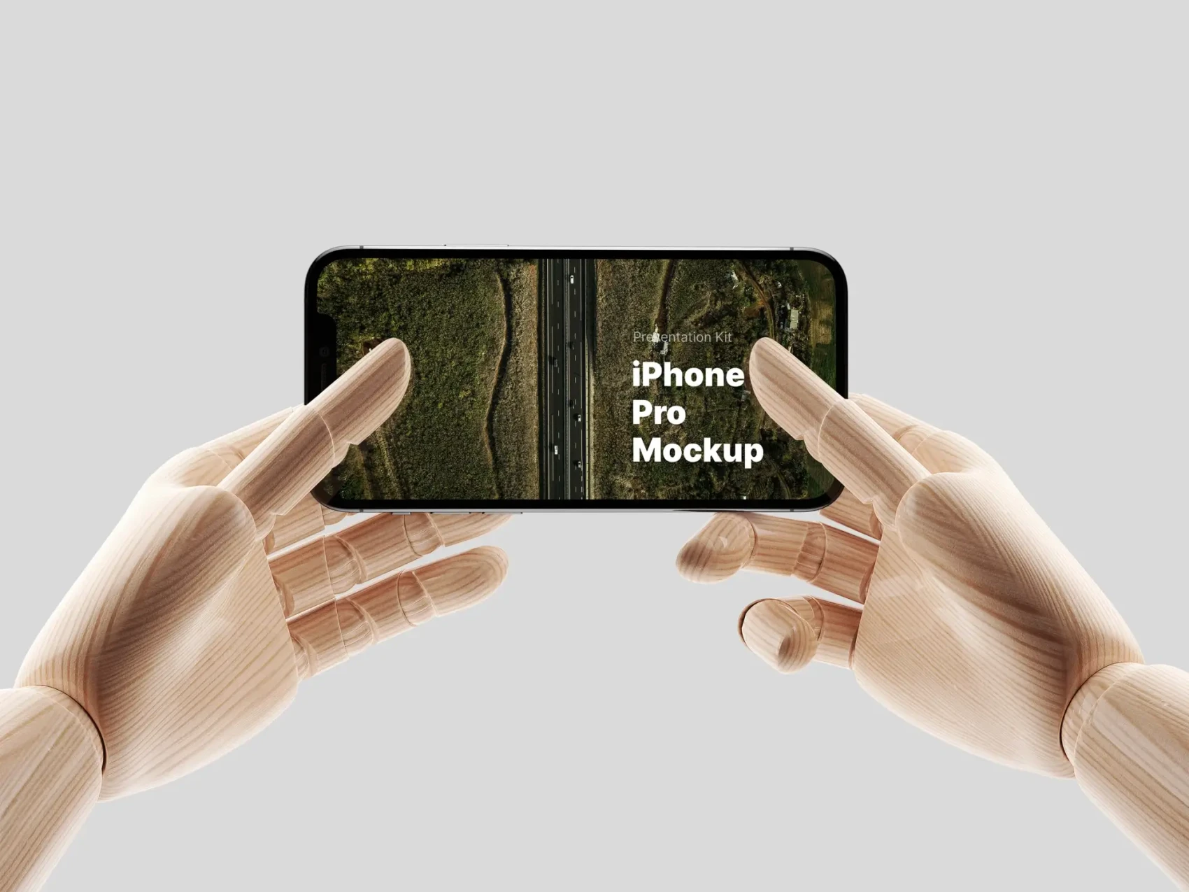 Wooden Hands iPhone 12 Pro Mockups 6