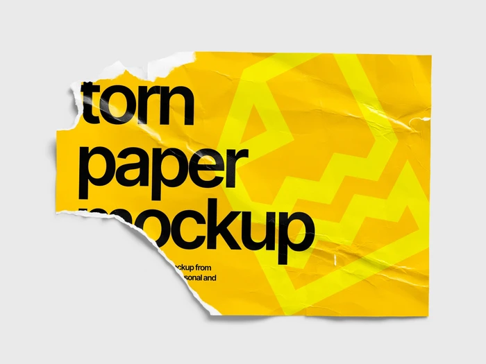 Torn Glossy Poster Mockup, EU, 09