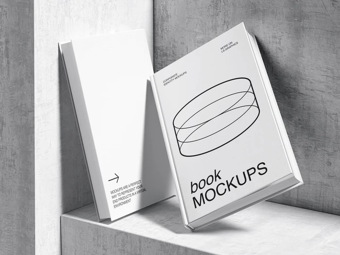 Qubus, Elegant Book Mockups in Minimalistic Environment, EU, 12