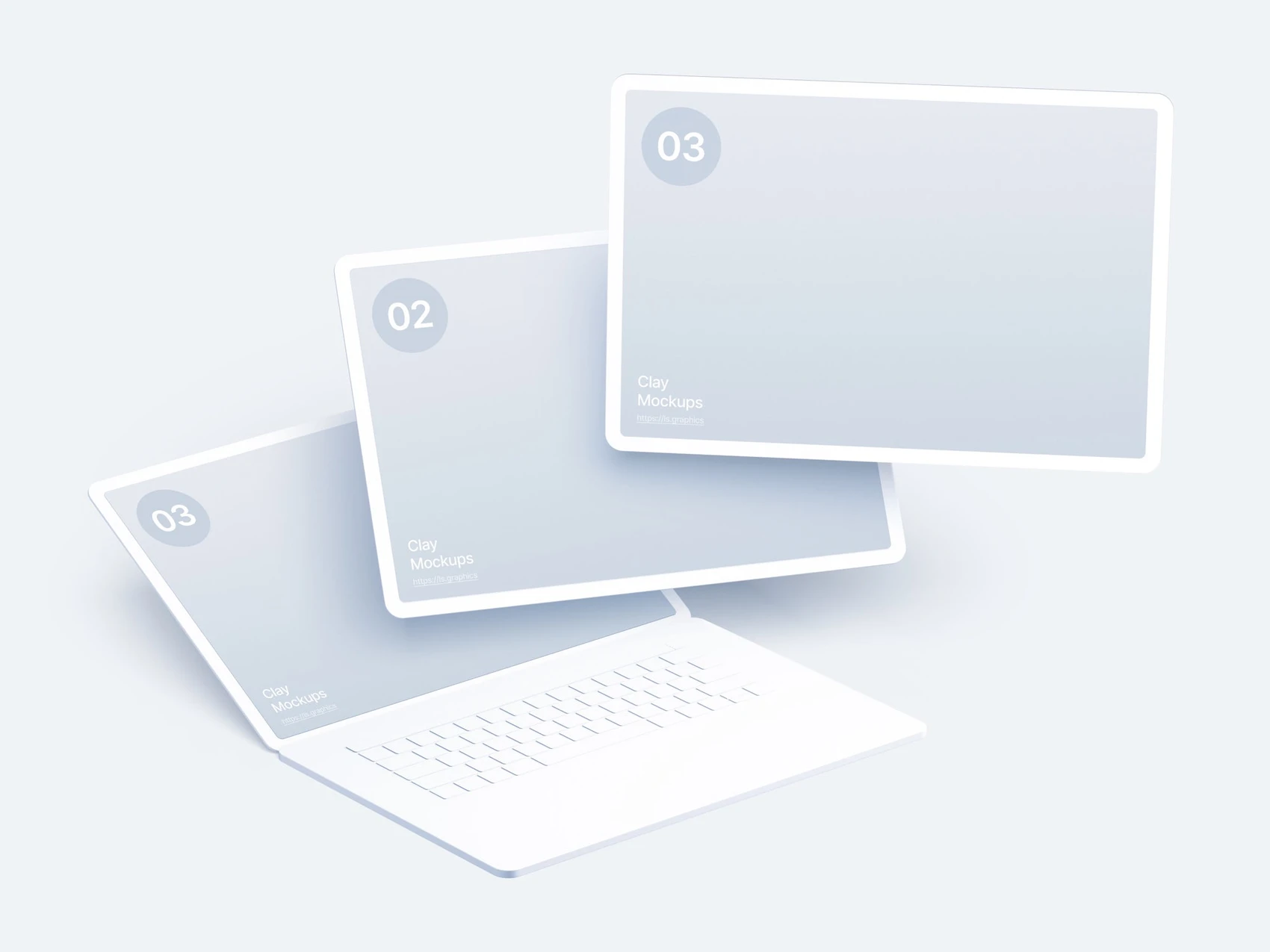 Laptop Clay Mockups, 07 1