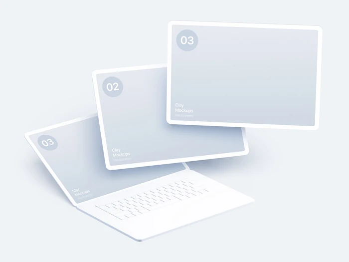 Laptop Clay Mockups, 07