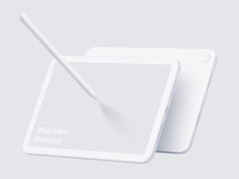 iPad Mini Clay Mockups, 12