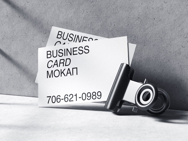Qubus, Business Card Mockups and Metal Clamp, US, 02